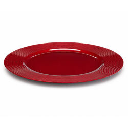 Unterteller / Dekoteller "CLASSIC" Rot-glänzend Kunststoff ca.32,5cm