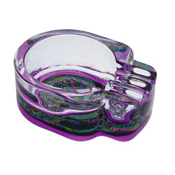Aschenbecher Glas Totenkopf ca.9,5x7x3,7cm Champ