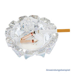Glasaschenbecher mit Rainbow-Schimmer rund ca.14x3,5cm