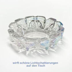 Glasaschenbecher mit Rainbow-Schimmer rund ca.14x3,5cm