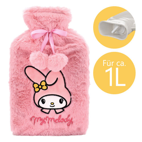 Wärmflasche mit " My Melody " Plüsch Bezug für ca. 1L