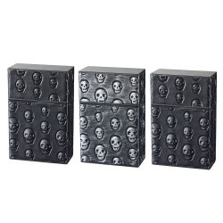3er Set  Zigarettenbox " Totenkopf geprägt " 20er Champ