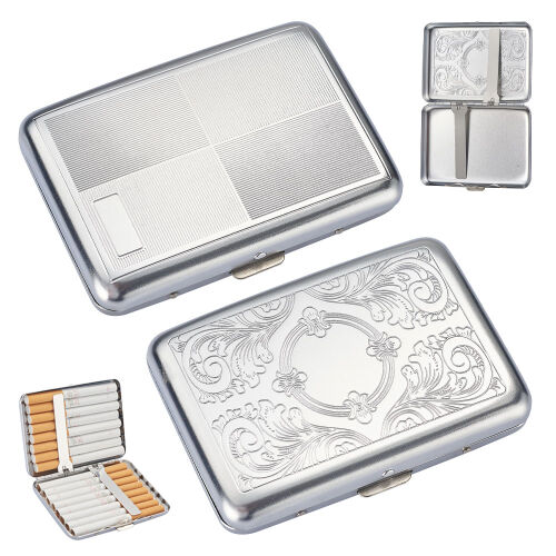 2er Set Zigarettenetui " Metall Muster " 14er