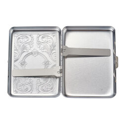2er Set Zigarettenetui " Metall Muster " 14er