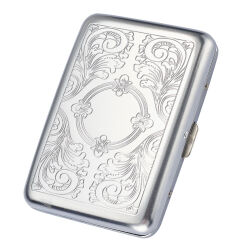 2er Set Zigarettenetui " Metall Muster " 14er