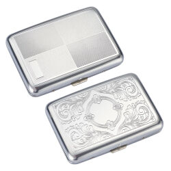2er Set Zigarettenetui " Metall Muster " 14er