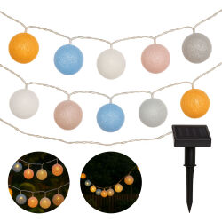 Solar-Lichterkette mit bunten Kugeln –...
