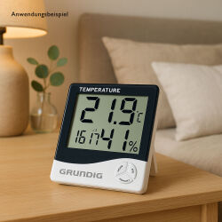 Grundig Wetterstation mit Uhr, Datum & Hygrometer