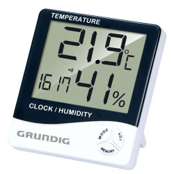 Grundig Wetterstation mit Uhr, Datum & Hygrometer