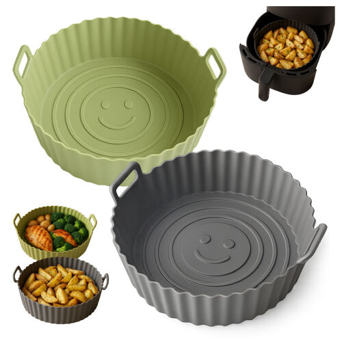 2er Set Silikonform für Heißluftfritteusen - ca. Ø23cm, H8 cm mit Griff