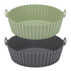 2er Set Silikonform für Heißluftfritteusen - ca. Ø23cm, H8 cm mit Griff