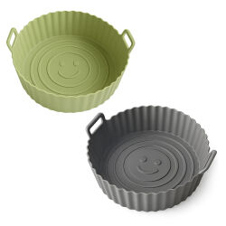 2er Set Silikonform für Heißluftfritteusen - ca. Ø23cm, H8 cm mit Griff