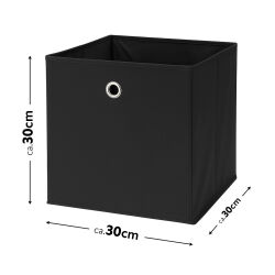 Aufbewahrungsbox mit Metallöse ca.30x30x30cm - Schwarz