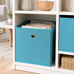 Aufbewahrungsbox mit Metallöse ca.30x30x30cm - Blau