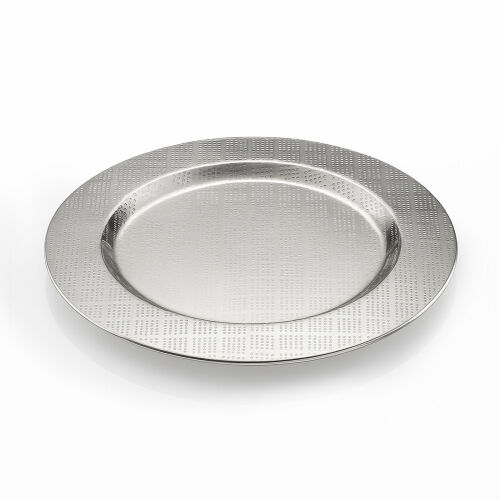 Dekorativer Platzteller aus Edelstahl - Silberfarben, Ø 34,5 cm
