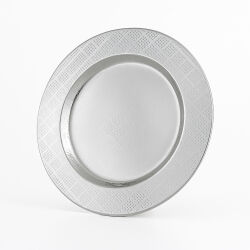 Dekorativer Platzteller aus Edelstahl - Silberfarben, Ø 34,5 cm