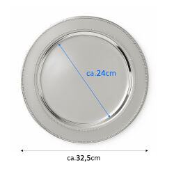Servierteller aus Edelstahl Ø 32,5 cm mit dekorativem Rand