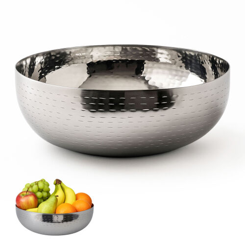 Edelstahlschale ca. Ø 25 cm für Obst, Brot & mehr