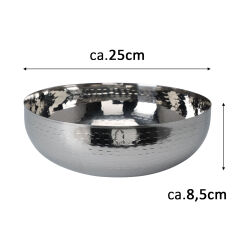 Edelstahlschale ca. Ø 25 cm für Obst, Brot & mehr