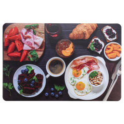 Platzdeckchen 6er Set  " Frühstück " ca. 43,5x28,3cm- (3-fach sortiert)