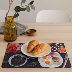 Platzdeckchen 6er Set  " Frühstück " ca. 43,5x28,3cm- (3-fach sortiert)