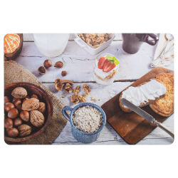 Platzdeckchen 6er Set  " Frühstück " ca. 43,5x28,3cm- (3-fach sortiert)