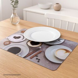 Platzdeckchen 6er Set  " Kaffee " ca. 43,5x28,3cm- (3-fach sortiert)