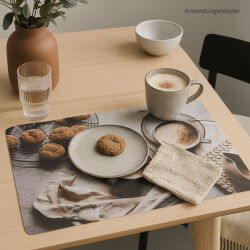 Platzdeckchen 6er Set  " Kaffee " ca. 43,5x28,3cm- (3-fach sortiert)