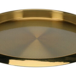 Edelstahl Tablett rund Ø 35 cm goldfarbig - Serviertablett & Dekoteller