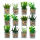12er Set Mini Kunstpflanze im Glas-Topf ca.10cm