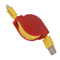 Ausziehbares USB auf Lightning Ladekabel als Messband 1m...