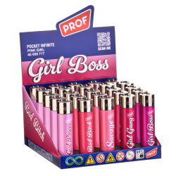 Reibradfeuerzeuge Girl Boss Rund PROF 25er Display