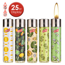 Reibradfeuerzeuge Money Rund PROF 25er Display