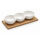 Keramik Snackschale mit Holztablett