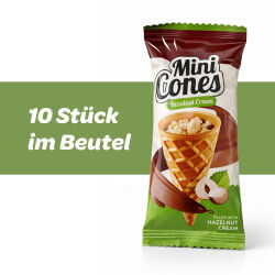 Mini Waffelhörnchen mit Haselnusscreme - 100 g Beutel