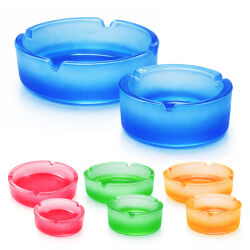 2er Set Glas Aschenbecher Colorful ca.11cm & 8,5cm -...