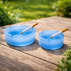 2er Set Glas Aschenbecher Colorful ca.11cm & 8,5cm -...