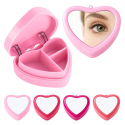 Pillendose " Pink Variation Herzform mit Spiegel...