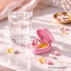 Pillendose " Pink Variation Herzform mit Spiegel...
