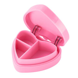 Pillendose " Pink Variation Herzform mit Spiegel " (Zufallsfarbe)