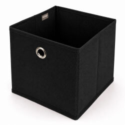 Aufbewahrungsbox mit Metallöse ca.20x20x20cm - Schwarz