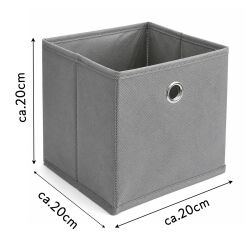Aufbewahrungsbox mit Metallöse ca.20x20x20cm - Grau
