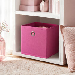 Aufbewahrungsbox mit Metallöse ca.20x20x20cm - Pink