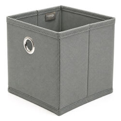 Aufbewahrungsbox mit Metallöse ca.15x15x15cm - Grau