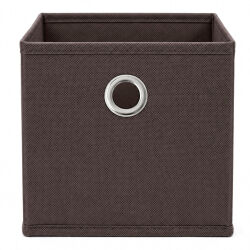 Aufbewahrungsbox mit Metallöse ca.15x15x15cm - Braun
