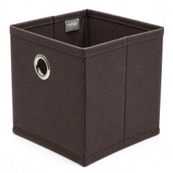 Aufbewahrungsbox mit Metallöse ca.15x15x15cm - Braun