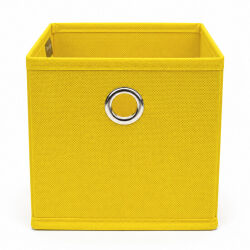 Aufbewahrungsbox mit Metallöse ca.15x15x15cm - Gelb