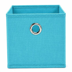 Aufbewahrungsbox mit Metallöse ca.15x15x15cm - Blau