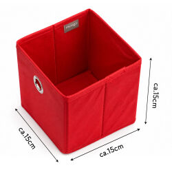 Aufbewahrungsbox in Würfelform ca.15x15x15cm - Rot
