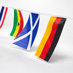 Flaggenkette 32 Länder ca. 10 m – internationale Länderflaggen Girlande